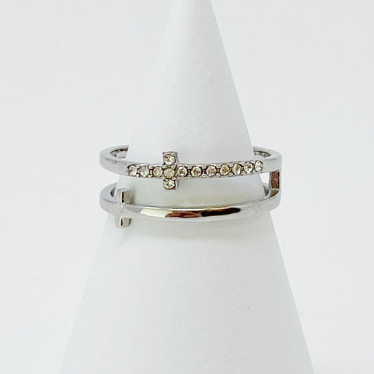 Forever Double Cross Ring