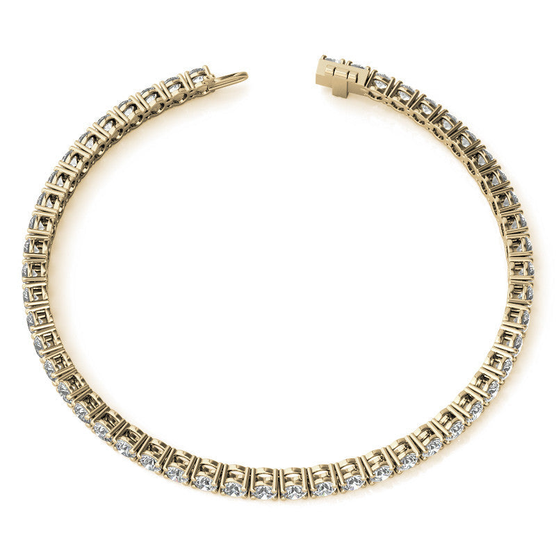 Set of Three 6ctw Created Moissanite Tennis Bracelets – 3mm Stones – 14K Gold Overlay in White, Yellow & Rose Gold